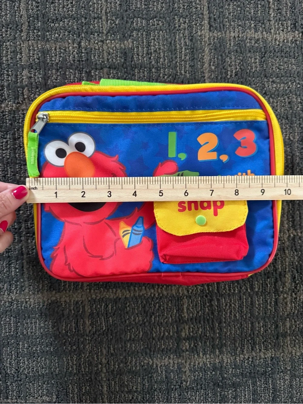 Sesame Street Elmo 1 2 3 Insulated Lunch Box School Cooler Bag Red Blue Kids O/S